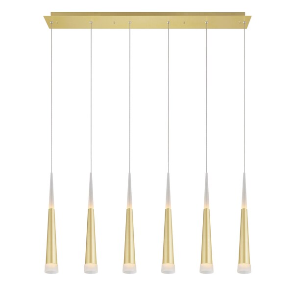 Cwi Lighting Andes LED Pool Table Light With Satin Gold Finish 1103P40-6-602 - main